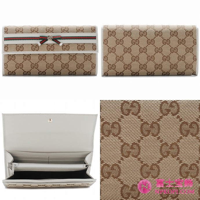 GUCCI/グッチ 2012年春夏新作MAYFAIRボウリボン2つ折り長財布 256998 FFKPG 8420 
